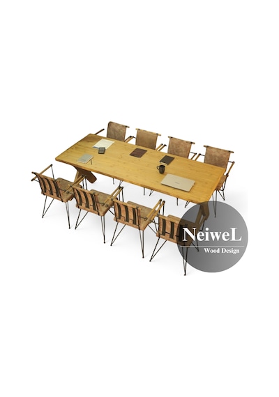 Neiwel Odes Doğal Ahşap Toplantı Masası x 80 x 200 Açık Ceviz