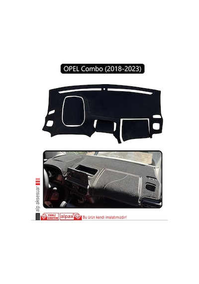Opel Combo 18+ 2018-2023 Torpido Koruma Halısı Siyah Kenar