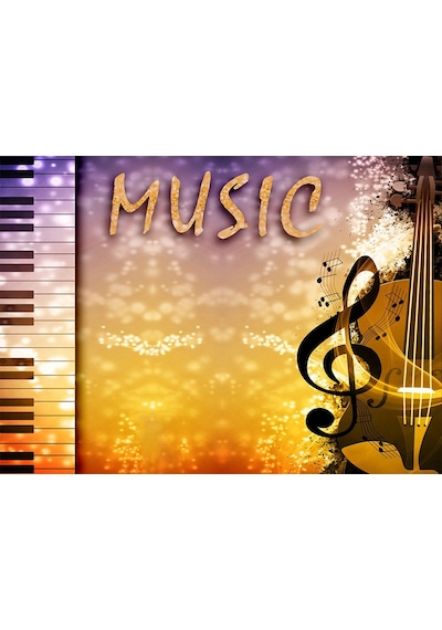 Müzik Temalı Yazılı - Piyano Tuşları - Notalı Özel Tasarım Duvar