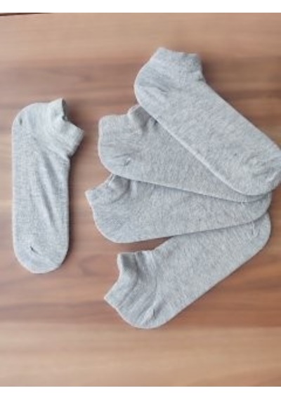 Omelf Sneakers Pamuklu Yumuşacık 5'li Çorap Gri