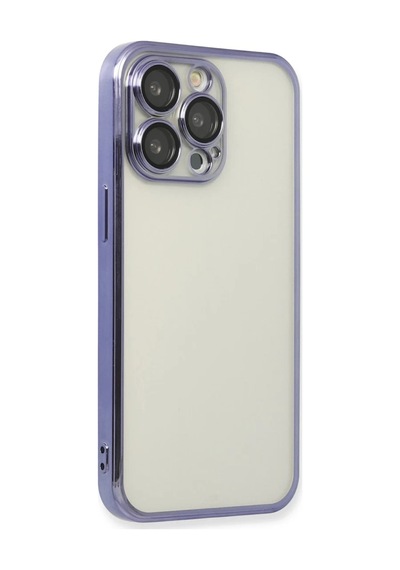 Apple iPhone Uyumlu  13 Pro Uyumlu Kılıf Lensli Silikon - Mor