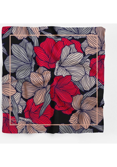 Modern Flower Desen Bandana/fular Çok Renkli
