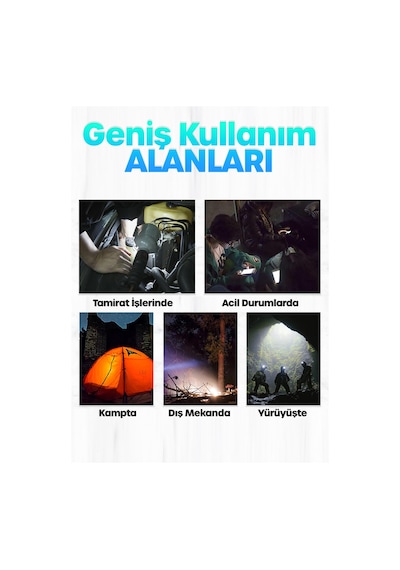 3 Modlu Pilli Kafa Lambası Kampçı Tamirci Balıkçı Outdoor Kafa Feneri Işığı 2068 Çok Renkli