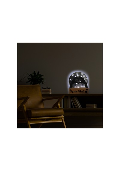 Led Işıklı Pleksi Dolunay Kişiselleştirilebilir Dekoratif Biblo Holly Kalp Anahtar Askılığı Gri - 737348111 Gri