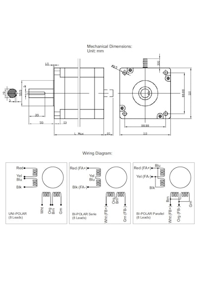 M1433020 Nema 43 Step Motor 21,00nm 10,0a