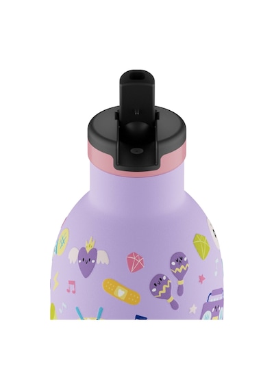 Clima Bottle Music Friends Pipetli Paslanmaz Çelik Termos 330 Ml Mor