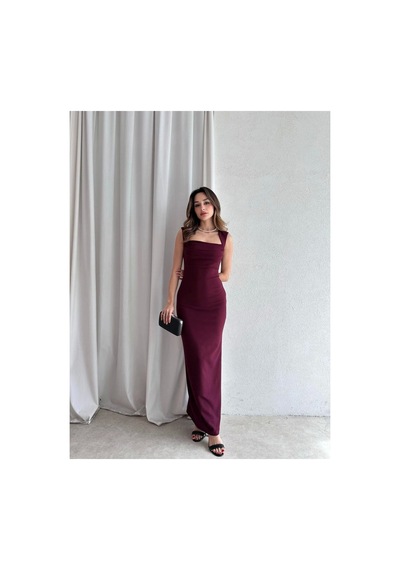 Candybia Kadın Maxi Elbise - Bordo B.bordo B.bordo