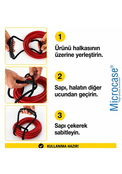 Microcase Çok Amaçlı Kablo Boru Hortum Sarmal Tutucu Askılık 2li Set Al5601 Siyah