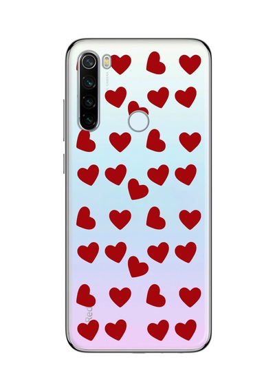 Xiaomi Redmi Note 8 Uyumlu Kalpler Tasarımlı Baskılı Şeffaf Telefon Kılıfı Çok Renkli
