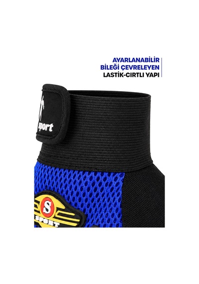 M Beden Kesik Yarım Fitness Gym Ağırlık Kaldırma Spor Eldiveni Unisex Bisiklet Eldiveni Mavi 115 Genel