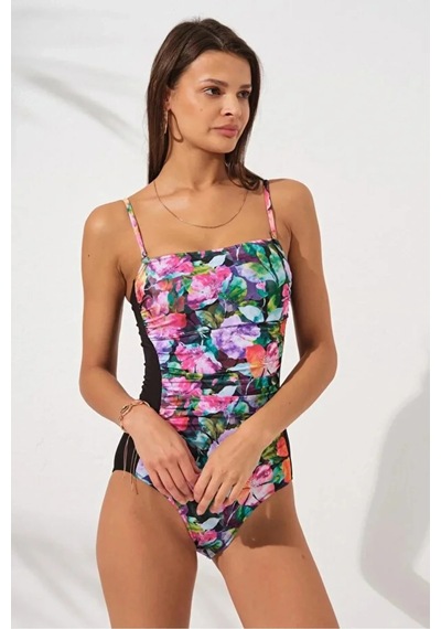 Maria Parçalı Soft Straplez Mayo Violet Dlx-231123 Çok Renkli