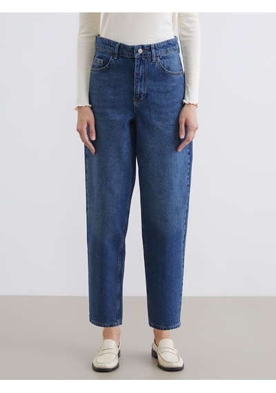 Lcw Modest İndigo Barrel Fit Kadın Jean Pantolon