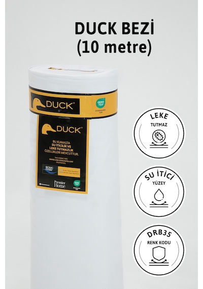 Premier Metrelik Duck Keten Kumaş Su İtici Bez 10 Metre Drb35 - B Beyaz