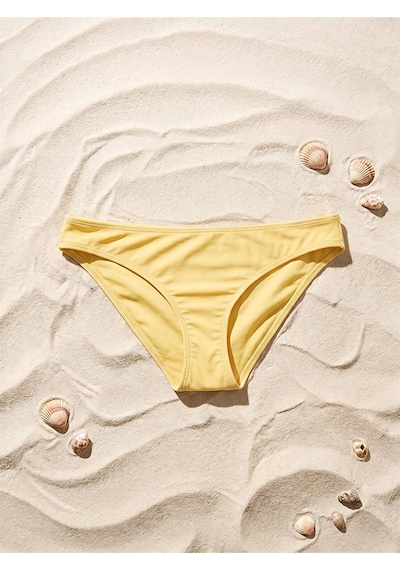 Lcw Dream Sarı Düz Raşel Kumaş Kadın Bikini Alt