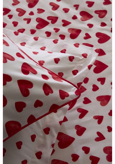Karaca Home Amour Bliss %100 Pamuk Tek Kişilik Nevresim Takımı Kırmızı Kırmızı