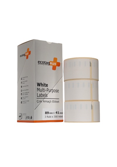 Ecotagplus Dymo Muadili Etiket - 89 Mm X 41 Mm - 3 X 300 Adet - Eko Paket - 11356 1