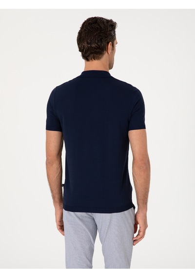 Cacharel Lacivert Regular Fit Kısa Kollu Triko Hırka