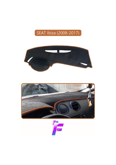 Seat Ibıza 2008-2017 Uyumlu Torpido Örtüsü Yansıma Önleyici Tam Koruma Hızlı Montaj K16