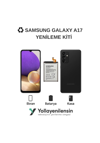 Samsung Uyumlu Galaxy A17  Kiti Ekran + Batarya + Arka Kasa e Eş Değer Kalite Parçalar