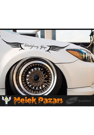 Melek Kanatları Istediğiniz Yazı Araba Sticker