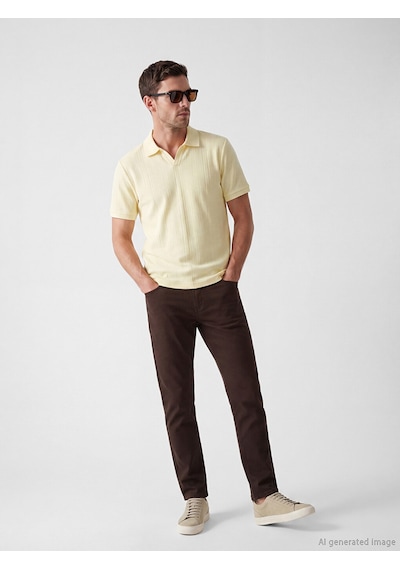 Lcwaıkıkı Classic Sarı Polo Yaka Strüktürlü Erkek Tişört