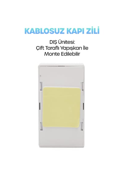 Kablosuz Uzaktan Kumanda Kapı Zili Işıklı Uzun Menzilli Pilli 32 Farklı Melodili Mavi-beyaz 9402