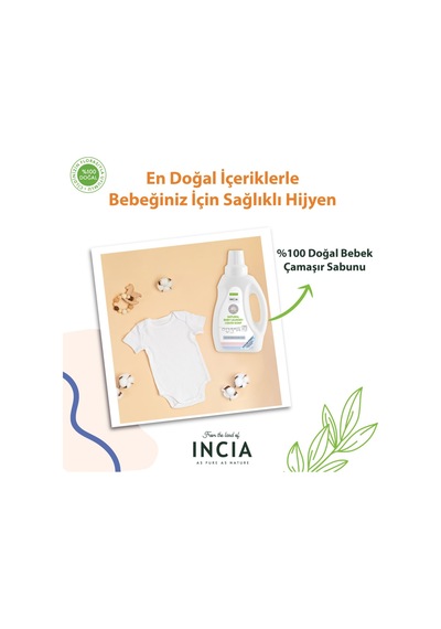 Incia Doğal Çamaşır Sabunu 750 Ml Çamaşır Makinesi Için 2 Adet