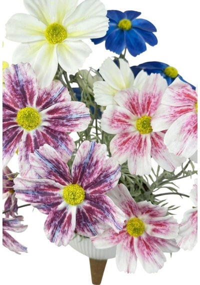 Yapay Çiçek Renkli Gerbera Papatya Salon Çiçeği Zigon Saksıda Yapay Bitki 50 40cm Yeşil