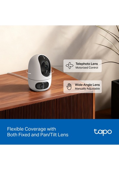 Tp-link Tapo C245d 2k 3mp Çift Lensli Akıllı Güvenlik Kamerası 360 Geniş Açı Ve Tele-lens Akıllı Hareket Takibi