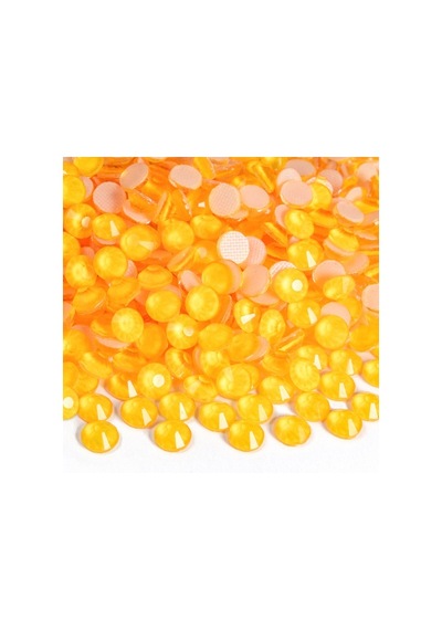 Gymo Premium Kalite Altı Düz Ütü İle Yapışan Hotfix Kristal Taş Ss16 3.8-4mm Orange Neon 720 Adet