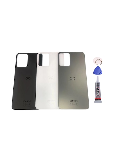 Omix X700 Gri Arka Kapak Batarya Kapağı Pil Kapağı Yapışkan Ve Sökme Aparatıyla Beraber Full Set Gri