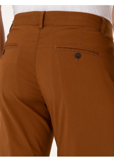 Cacharel Açık Kahverengi Slim Fit Pamuk Karışımlı Kanvas Pantolon