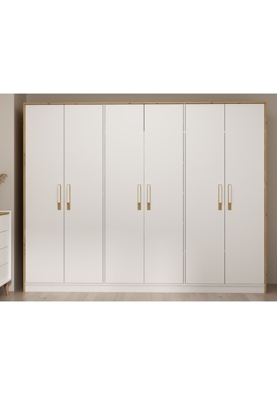 Mitra 6 Kapaklı Dolap - Beyaz/artisan Çok Renkli