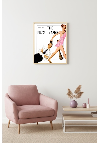 Doğal Ahşap Çerçeveli Retro Tablo - Vintage Pop Art Stil Huhu2393