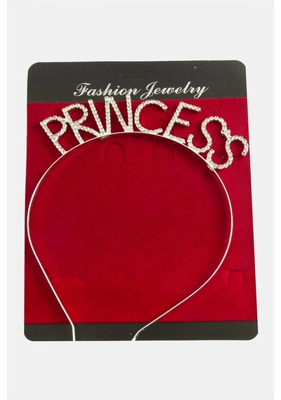 Princess Yazılı Taşlı Taç Çok Renkli