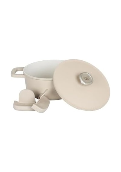 Leo Phantom Kapaklı Yapışmaz Tencere 24 Cm Latte 12v