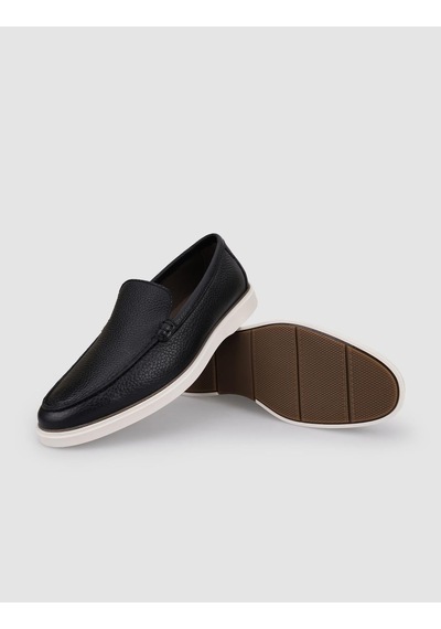 Cabani Villare Hakiki Deri Siyah-beyaz Erkek Loafer 121354-7205