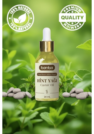%100 Saf Soğuk Sıkım Hint Yağı 3 Lü Set - Kaş Kirpik Saç Bakımı & Cilt Nemlendirici Doğal Yağ 3x20ml 60 ML