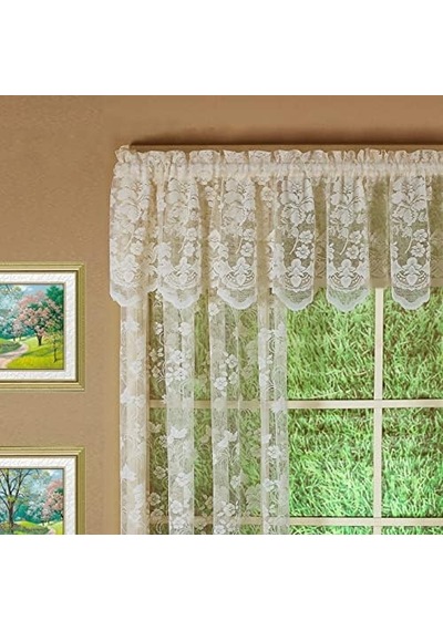 Curtain Çiçekli Asma Panel 160 Cm, Fildişi, 60 G X 63 U 50 x 22