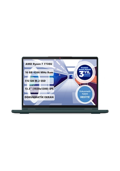 Lenovo Yoga 6 13ABR8 83B2007ATX Ryzen 7 7730U 16 GB 512 GB SSD 13.3" Dos WUXGA Dizüstü Bilgisayar