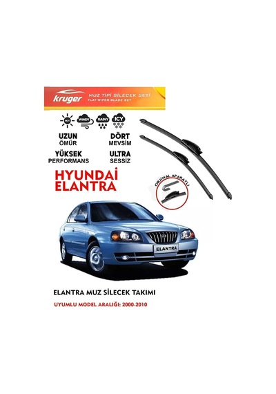 Elantra Cam Muz Muz Silecek Takımı 1.6 Motor Araca Özel Aparat 2000- 2010 Arası