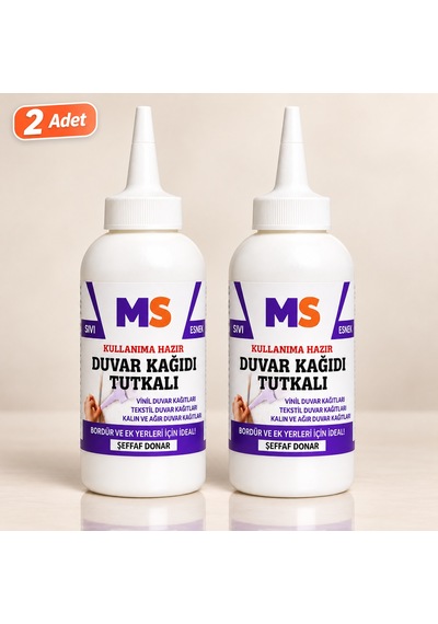 2 Adet Duvar Kağıdı Tutkalı 150 Gr Şeffaf Hazır Ovalit Sıvı Güçlü Bordür Vinil Tekstil Yapıştırıcısı