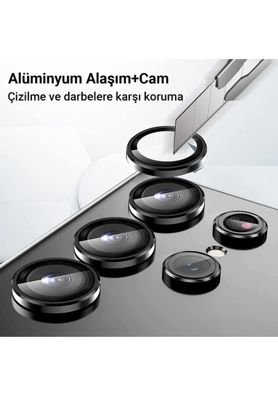 Newface Samsung Uyumlu Galaxy A34 5g Valdez Metal Kamera Lens Glblseme - 13 - Siyah