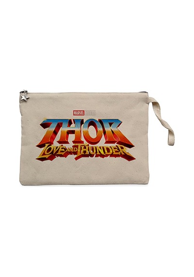 Thor-Aşk ve Gök Gürültüsü Logo Krem Cüzdan / El Çantası Krem