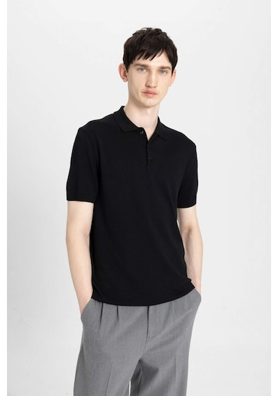 DeFacto Slim Fit Dar Kesim Kısa Kollu Basic Düz Triko Polo Tişört Y5369AZ24SMBK81 DeFacto Slim Fit Dar Kesim Kısa Kollu Basic Düz Triko Polo Tişört Y5369AZ24SMBK81
