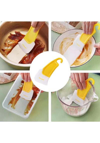 Silikon Uçlu Bulaşık Temizleme Kazıyıcı Spatula Sarı