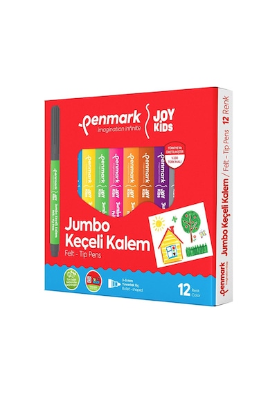 Penmark Süper Yıkanabilir 12'li Jumbo Keçeli Kalem Seti