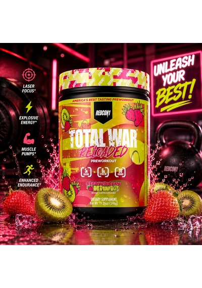 Redcon1 Total War Reloaded Preworkout Strawberry Kiwi 555 G