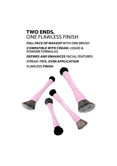 Çift Taraflı Makyaj Fırçası, Dual-ended Allık Kontür Fondöten Kapatıcı, Çok Amaçlı Makeup Brush