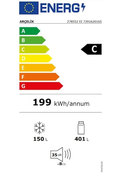 Arçelik 278552 EI 552 LT No Frost Buzdolabı İnoks